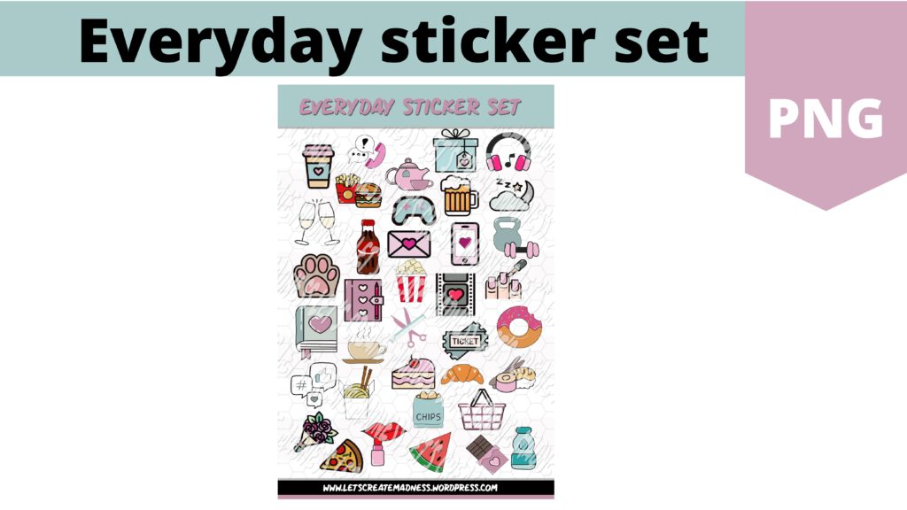 Dagelijkse sticker set digitaal, stickers voor je planner om afspraken leuk weer te geven, van kapper tot lunchen, alles voor elke dag