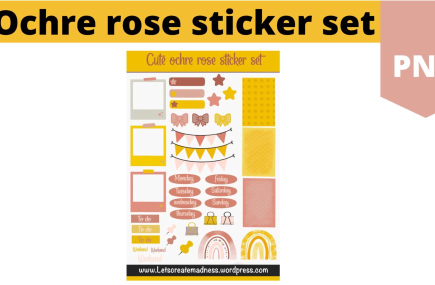Oker sticker, dagelijkse sticker, oker kleur clipart, oker rose sticker, oker clipart, journaling, digital planning, stickers