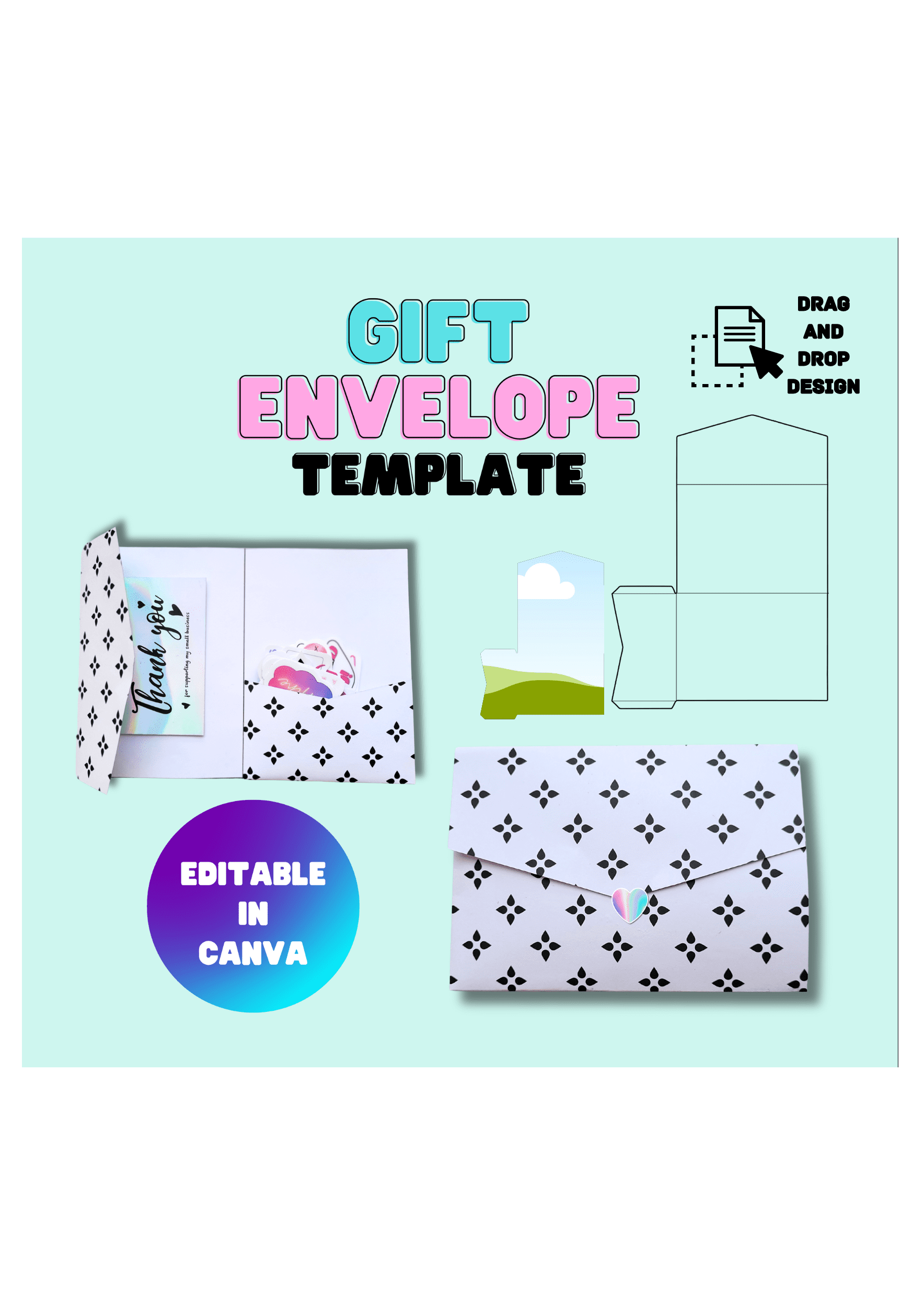 gift envelope template, cadeau envelop template