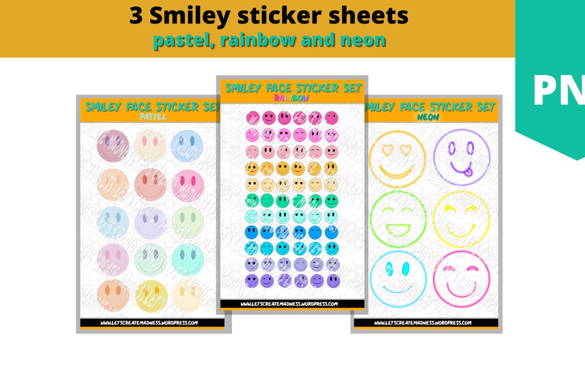 Smiley digitale sticker set