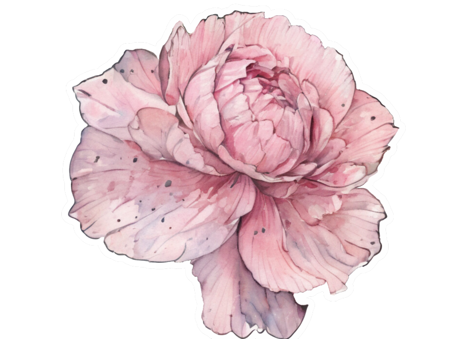 Pink watercolor flowers stickervel