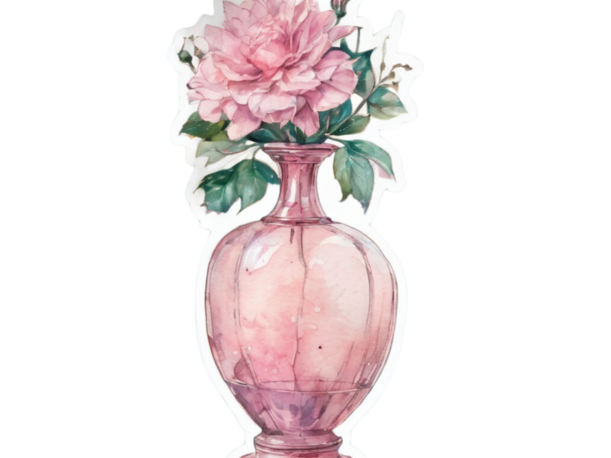 Pink watercolor flowers stickervel