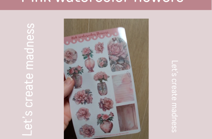 Pink watercolor flowers stickervel