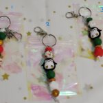 kerst sleutelhanger, winter sleutelhanger, siliconen kralen sleutelhanger