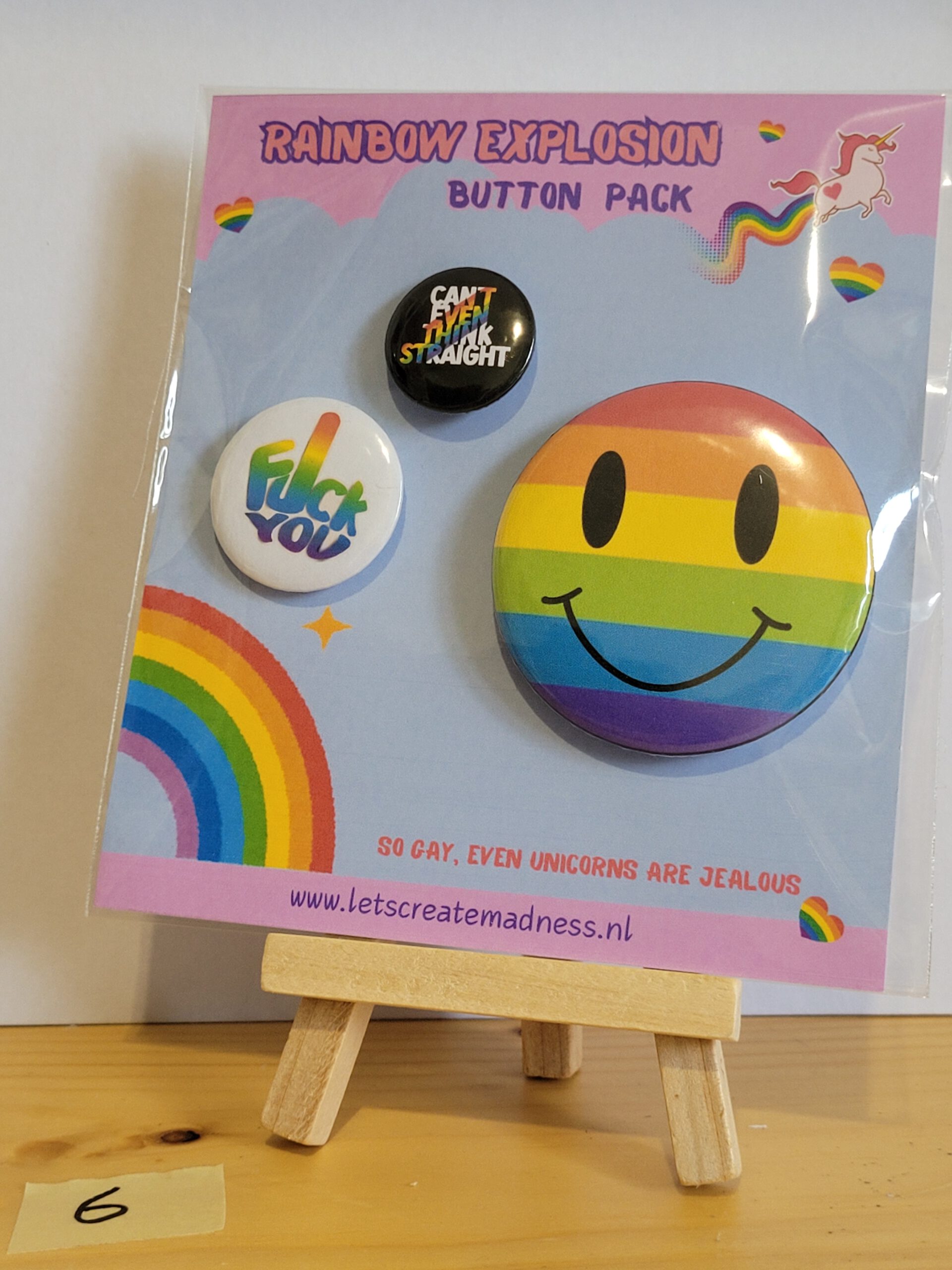 Rainbow explosion button pack - let's create madness
