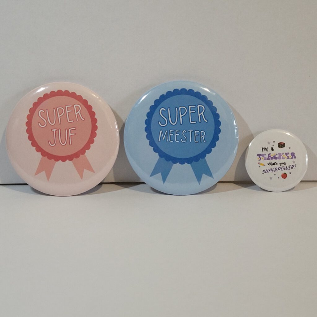 button leraar, button leerkracht, button mentor, button meester, button juf