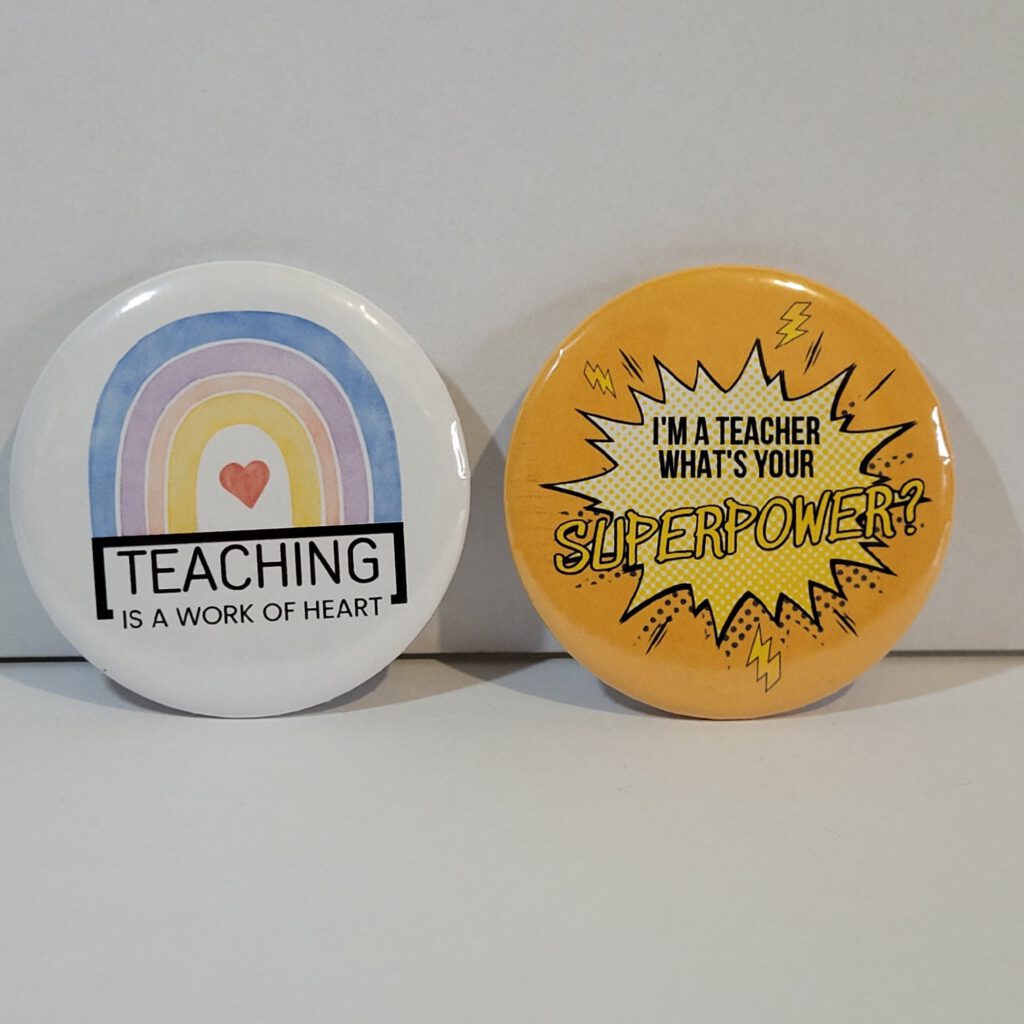 button leraar, button leerkracht, button mentor, button meester, button juf