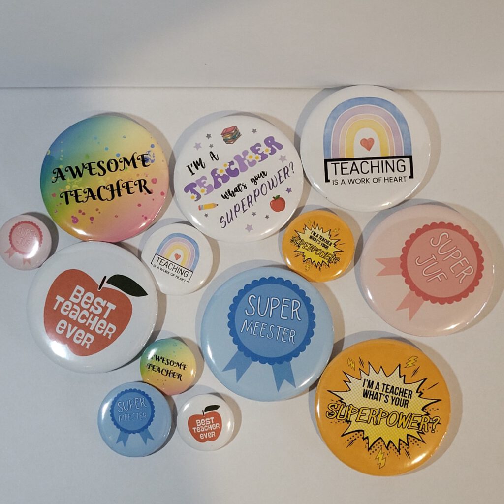 button leraar, button leerkracht, button mentor, button meester, button juf